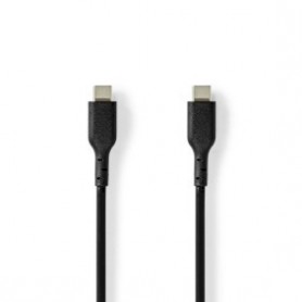 Câble USB | USB 2.0 | USB-C™ Mâle | USB-C™ Mâle | 240 W | 480 Mbps | Plaqué nickel | 2.00 m | Rond | PVC | Noir | Label