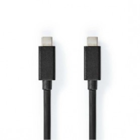Câble USB | USB 3.2 Gen 2 | USB-C™ Mâle | USB-C™ Mâle | 100 W | 4K@60Hz | 20 Gbps | Plaqué nickel | 1.00 m | Rond | PVC | Noir | Label