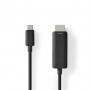 Adaptateur USB-C™ | USB 3.2 Gen 1 | USB-C™ Mâle | HDMI™ Connecteur | 4K@60Hz | 1.00 m | Rond | Plaqué nickel | PVC | Noir | Label