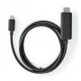 Adaptateur USB-C™ | USB 3.2 Gen 1 | USB-C™ Mâle | HDMI™ Connecteur | 4K@60Hz | 1.00 m | Rond | Plaqué nickel | PVC | Noir | Label