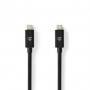 Câble USB | USB 4.0 Gen 3x2 | USB-C™ Mâle | USB-C™ Mâle | 240 W | 8K@60Hz | 40 Gbps | Plaqué nickel | 1.00 m | Rond | PVC | Noir | Label