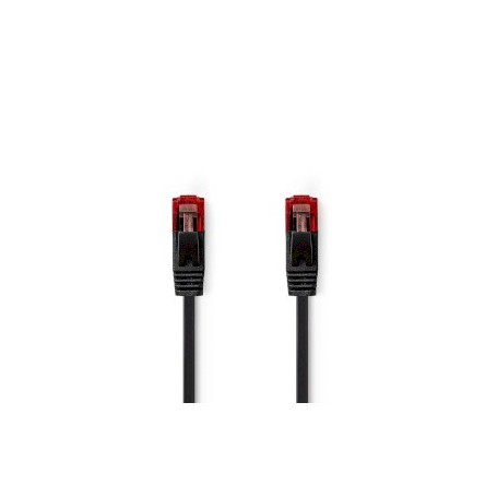 Câble réseau CAT6 | RJ45 Male | RJ45 Male | U/UTP | 2.00 m | Snagless | Plat | PVC | Noir | Label