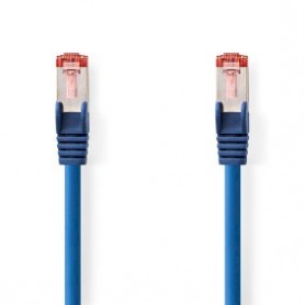 Câble réseau CAT6 | RJ45 Male | RJ45 Male | S/FTP | 15.0 m | Rond | LSZH | Bleu | Label