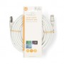 Câble réseau Cat 8.1 | S/FTP | RJ45 Male | RJ45 Male | 10.0 m | Rond | LSZH | Blanc | Label