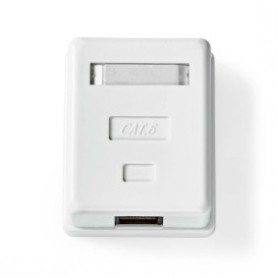 Boîte murale réseau | Sur le mur | 1-Port port(s) | UTP CAT6 | Droit | Femelle | Plaqué or | ABS | Blanc | Boîte