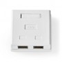 Boîte murale réseau | Sur le mur | 2-Port port(s) | UTP CAT6 | Droit | Femelle | Plaqué or | PVC | Blanc | Boîte