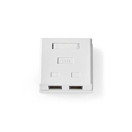 Boîte murale réseau | Sur le mur | 2-Port port(s) | UTP CAT6 | Droit | Femelle | Plaqué or | PVC | Blanc | Boîte