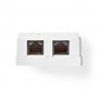 Boîte murale réseau | Sur le mur | 2-Port port(s) | UTP CAT6 | Droit | Femelle | Plaqué or | PVC | Blanc | Boîte