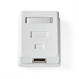 Boîte murale réseau | Sur le mur | 1-Port port(s) | STP CAT6 | Droit | Femelle | Plaqué or | PVC | Blanc | Boîte