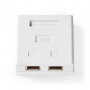 Boîte murale réseau | Sur le mur | 2-Port port(s) | STP CAT6 | Droit | Femelle | Plaqué or | PVC | Blanc | Boîte