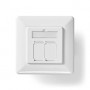 Boîte murale réseau | Dans le mur | 2-Port port(s) | CAT6 | Droit | Femelle | Plaqué or | PVC | Blanc | Boîte