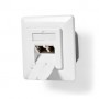 Boîte murale réseau | Dans le mur | 2-Port port(s) | CAT6 | Droit | Femelle | Plaqué or | PVC | Blanc | Boîte