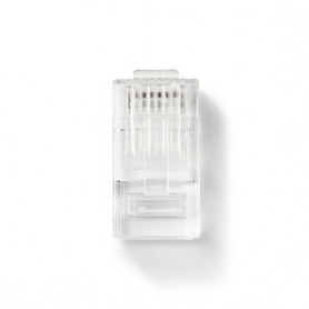 Connecteur RJ45 | RJ45 Pass Through | Stranded UTP CAT5 | Droit | Plaqué or | 10 pièces | PVC | Transparent | Boîte