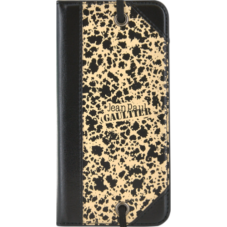 Etui folio avec coque carton à dessin beige Jean Paul Gaultier pour iPhone 6