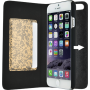 Etui folio avec coque carton à dessin beige Jean Paul Gaultier pour iPhone 6