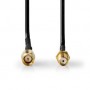 Câble d\'antenne | SMA Mâle | SMA femelle | Plaqué or | 50 Ohm | Blindé simple | 2.00 m | Rond | PVC | Noir | Label