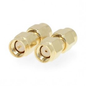 Adaptateur SMA | Polarité inversée SMA Mâle | SMA Mâle | Plaqué or | 50 Ohm | Droit | Cuivre | Or | 2 pièces | Boîte