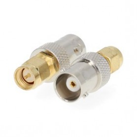 Adaptateur SMA | SMA Mâle | BNC Female | Plaqué or | 50 Ohm | Droit | Cuivre | Or | 2 pièces | Boîte