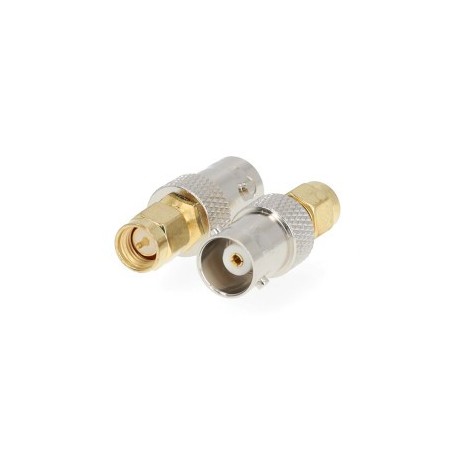 Adaptateur SMA | SMA Mâle | BNC Female | Plaqué or | 50 Ohm | Droit | Cuivre | Or | 2 pièces | Boîte
