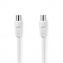 Câble Coax | IEC (Coax) Mâle | IEC (Coax) Femelle | Plaqué nickel | 90 dB | 75 Ohm | Double blindage | 10.0 m | Rond | PVC | Blanc | Label