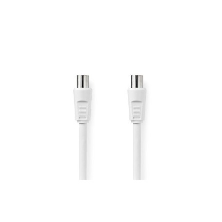 Câble Coax | IEC (Coax) Mâle | IEC (Coax) Femelle | Plaqué nickel | 90 dB | 75 Ohm | Double blindage | 10.0 m | Rond | PVC | Blanc | Label