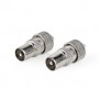 Conencteur IEC ( Coax) | Droit | Mâle | Plaqué nickel | 75 Ohm | Vis | Diamètre d\'entrée de câble: 7.0 mm | Métal | Argent | 2 pièces | Boîte