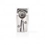 Conencteur IEC ( Coax) | Coudé | Femelle | Plaqué nickel | 75 Ohm | Vis | Diamètre d\'entrée de câble: 7.0 mm | Métal / PVC | Blanc | 2 pièces | Boîte