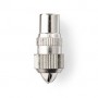 Conencteur IEC ( Coax) | Droit | Femelle | Plaqué nickel | 75 Ohm | Vis | Diamètre d\'entrée de câble: 7.0 mm | Métal | Argent | 2 pièces | Boîte
