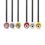 Câble vidéo composite | 3x RCA mâle | 3x RCA Female | Plaqué nickel | 480p | 2.00 m | Rond | PVC | Noir | Label