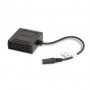 Câble SCART | SCART Mâle | SCART Femelle / 3.5 mm Femelle | Plaqué nickel | 480p | 0.20 m | Rond | PVC | Noir | Boîte