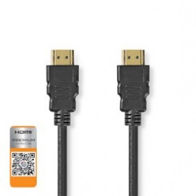 Premium Câble HDMI haute vitesse avec ethernet | HDMI™ Connecteur | HDMI™ Connecteur | 4K@60Hz | 18 Gbps | 1.00 m | Rond | PVC | Noir | Label