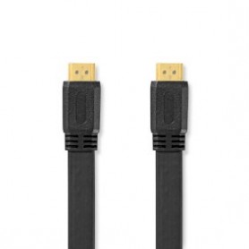 Câble HDMI Haute Vitesse avec ethernet | HDMI™ Connecteur | HDMI™ Connecteur | 4K@30Hz | 10.2 Gbps | 2.00 m | Plat | PVC | Noir | Label