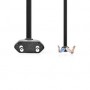 Câble d\'alimentation | Euro Masculin | Open | Droit | Droit | Plaqué nickel | 2.00 m | Plat | PVC | Noir | Label