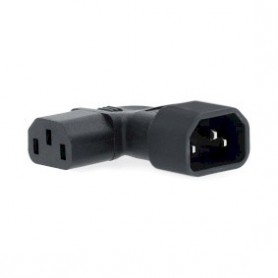 Dvextention | IEC-320-C13 | IEC-320-C14 | Coudé à gauche | Plaqué nickel | PVC | Noir | Boîte | 1 pièces
