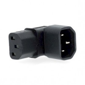 Dvextention | IEC-320-C13 | IEC-320-C14 | Coudé à 90° | Plaqué nickel | PVC | Noir | Boîte | 1 pièces
