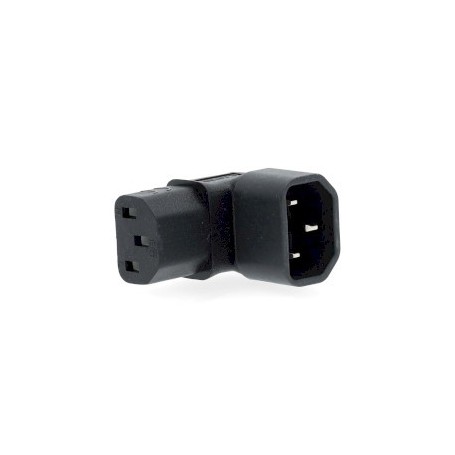 Dvextention | IEC-320-C13 | IEC-320-C14 | Coudé à 90° | Plaqué nickel | PVC | Noir | Boîte | 1 pièces