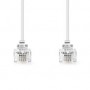 Câble Telecom | RJ11 Mâle | RJ11 Mâle | 10.0 m | Conception de câble: Plat | Placage: Plaqué or | Type de câble: RJ11 | Blanc | Label