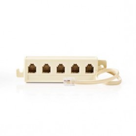 Rallonge de Câble de Télécommunication | RJ11 Mâle | 5x RJ11 (4/6) Femelle | 0.20 m | Conception de câble: Plat | Type de câble: RJ11 | Ivoire | Boîte
