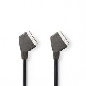 Câble SCART | SCART Mâle | SCART Mâle | Plaqué nickel | 480p | 1.50 m | Rond | PVC | Noir | Label
