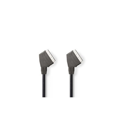 Câble SCART | SCART Mâle | SCART Mâle | Plaqué nickel | 480p | 1.50 m | Rond | PVC | Noir | Label