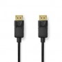 Câble Display Port | DisplayPort Mâle | DisplayPort Mâle | 8K@60Hz | Plaqué or | 3.00 m | Rond | PVC | Noir | Label