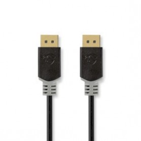 Câble Display Port | DisplayPort Mâle | DisplayPort Mâle | 8K@60Hz | Plaqué or | 2.00 m | Rond | PVC | Anthracite | Boîte
