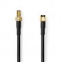 Câble d\'antenne | SMA Mâle | SMA femelle | Plaqué or | 50 Ohm | Double blindage | 5.00 m | Rond | PVC | Noir | Label