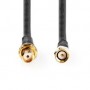 Câble d\'antenne | SMA Mâle | SMA femelle | Plaqué or | 50 Ohm | Double blindage | 5.00 m | Rond | PVC | Noir | Label