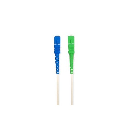 Câble de raccordement en fibre de verre | SMF (Single Mode Phase) | SC/APC | SC/UPC | 100 Gbps | 2.00 m | Blanc | Gift Box with Euro Lock