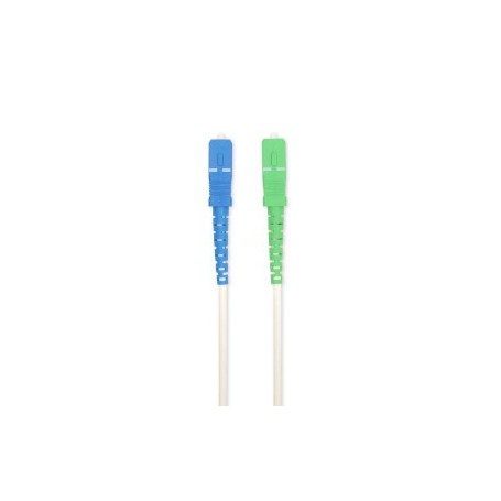 Câble de raccordement en fibre de verre | SMF (Single Mode Phase) | SC/APC | SC/UPC | 100 Gbps | 6.00 m | Blanc | Gift Box with Euro Lock
