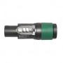 4 pole speakON cable connector, screw terminal assembly, chuck type strain relief for cable diameters 10 to 16 mm