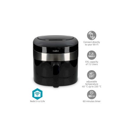 Friteuse à air chaud SmartLife | Wi-Fi | 7,2 l | Minuteur: 240 min | Nombre de programmes prédéfinis: 8 | Numérique | Android™ / IOS | Noir
