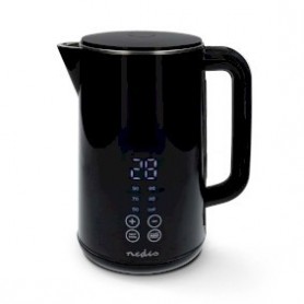 Bouilloire électrique | 1.7 l | Plastique | Noir | 50,60,70,80,90,100 °C | Indicateur de température | Rotatif à 360 degrés | Élément chauffant dissimulé | Contrôleur Strix® | Protection contre l\'ébullition