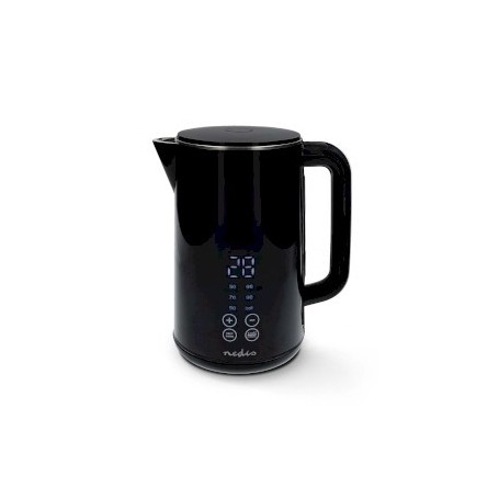 Bouilloire électrique | 1.7 l | Plastique | Noir | 50,60,70,80,90,100 °C | Indicateur de température | Rotatif à 360 degrés | Élément chauffant dissimulé | Contrôleur Strix® | Protection contre l\'ébullition